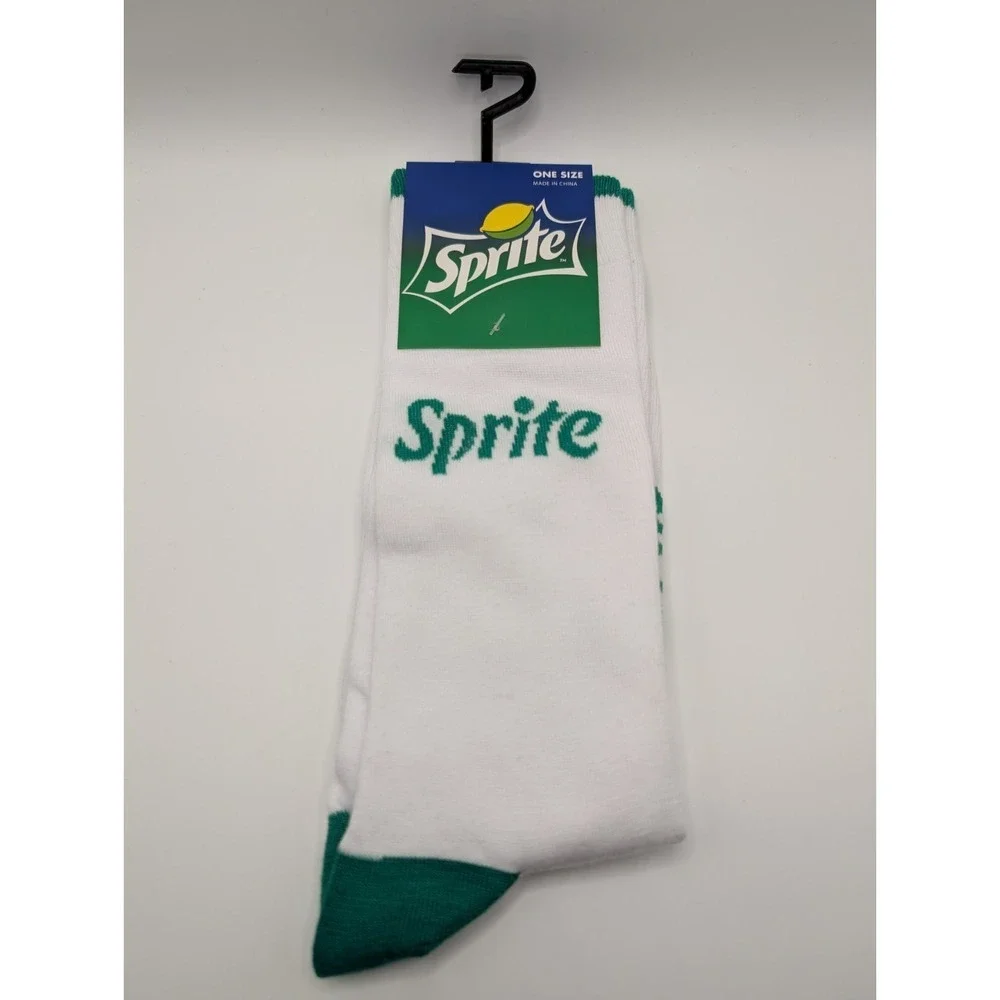 Sprite Obey Your Thirst Socks One Size Men's US Size 7-12 White Crew NWT
